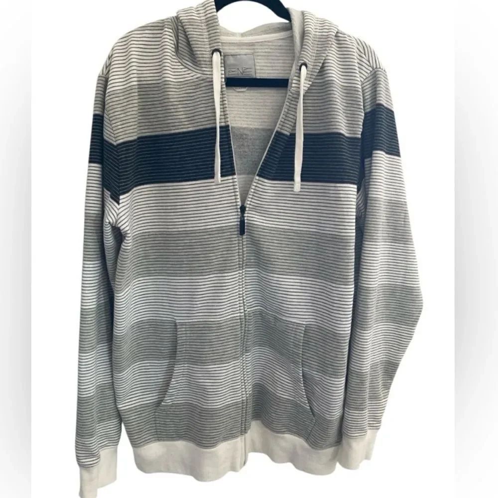 Trinity Hoodie Men’s XL Striped Gray and Black